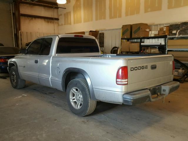 1B7GL12X22S641230 - 2002 DODGE DAKOTA BAS SILVER photo 3