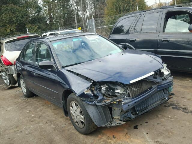 2HGES16543H594652 - 2003 HONDA CIVIC LX BLUE photo 1