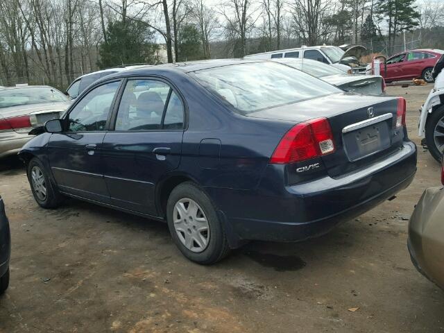 2HGES16543H594652 - 2003 HONDA CIVIC LX BLUE photo 3