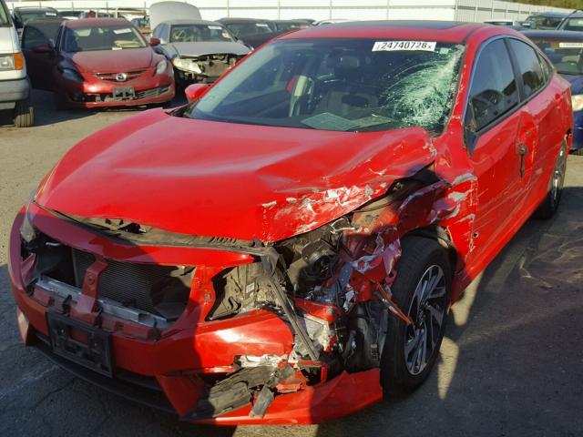 2HGFC2F72GH527644 - 2016 HONDA CIVIC EX RED photo 2