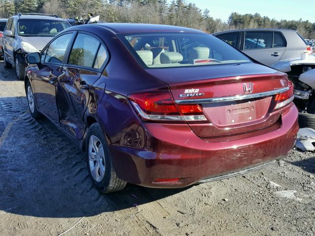 19XFB2F53FE231476 - 2015 HONDA CIVIC LX RED photo 3