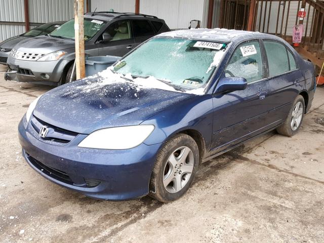 2HGES25774H562465 - 2004 HONDA CIVIC EX BLUE photo 2