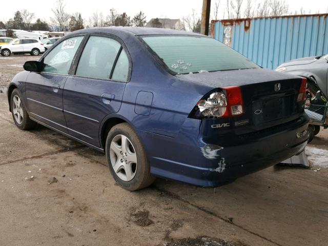 2HGES25774H562465 - 2004 HONDA CIVIC EX BLUE photo 3