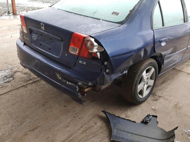 2HGES25774H562465 - 2004 HONDA CIVIC EX BLUE photo 9