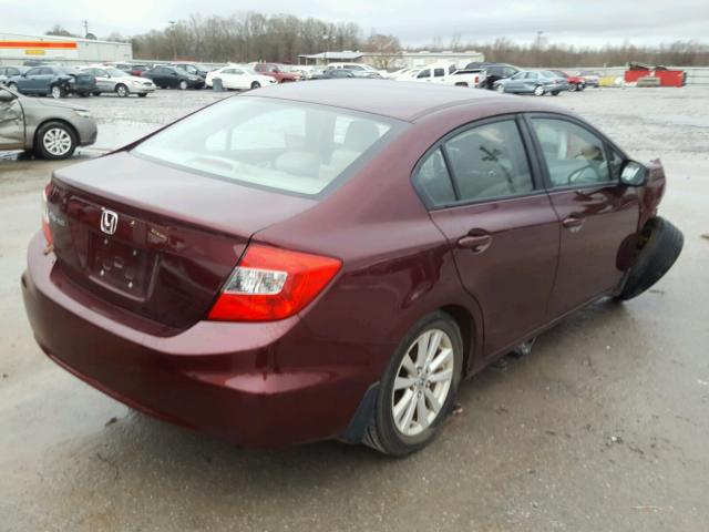 19XFB2F91CE057437 - 2012 HONDA CIVIC EXL BURGUNDY photo 4