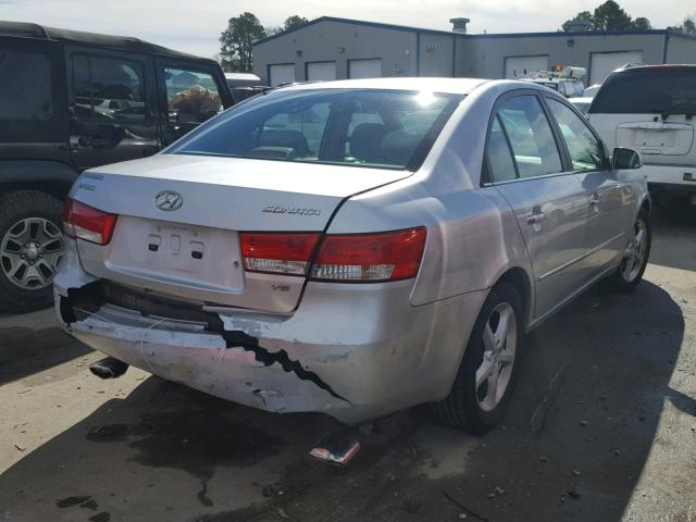 5NPEU46F56H054824 - 2006 HYUNDAI SONATA GLS SILVER photo 4