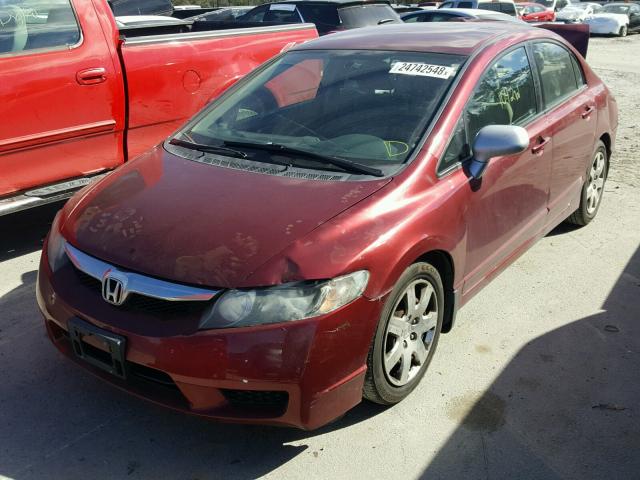 2HGFA1F55AH534125 - 2010 HONDA CIVIC LX RED photo 2