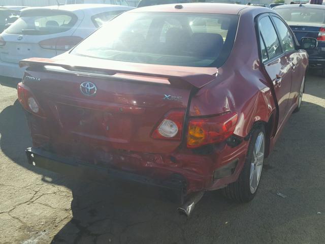 1NXBE40E99Z039703 - 2009 TOYOTA COROLLA XR RED photo 4