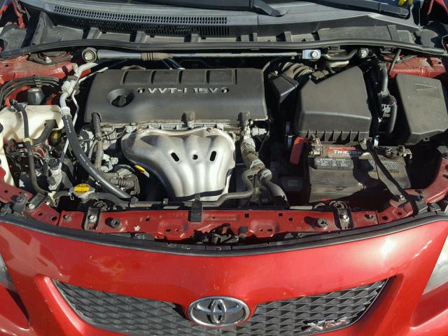 1NXBE40E99Z039703 - 2009 TOYOTA COROLLA XR RED photo 7