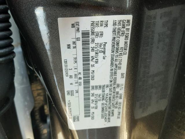 1FADP3F2XEL223438 - 2014 FORD FOCUS SE GRAY photo 10