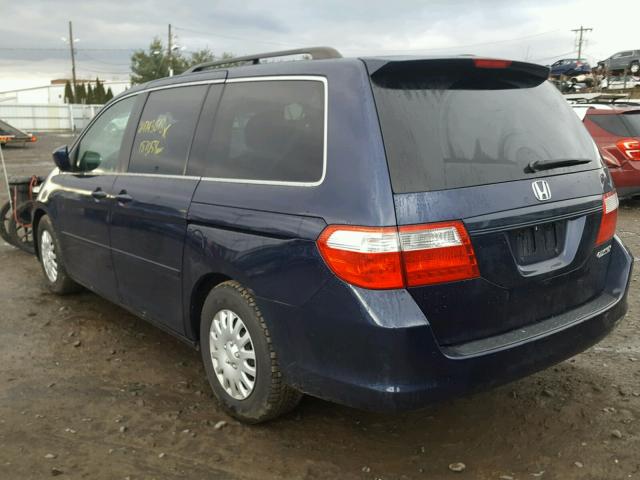 5FNRL38715B079172 - 2005 HONDA ODYSSEY EX BLUE photo 3