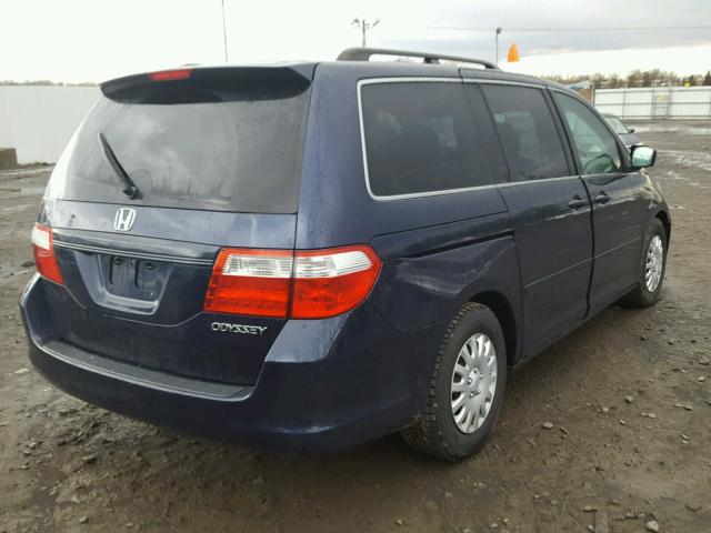 5FNRL38715B079172 - 2005 HONDA ODYSSEY EX BLUE photo 4