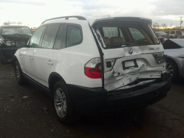 WBXPA93424WD00257 - 2004 BMW X3 3.0I WHITE photo 3