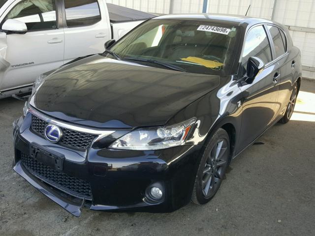 JTHKD5BH5C2056083 - 2012 LEXUS CT 200 BLACK photo 2