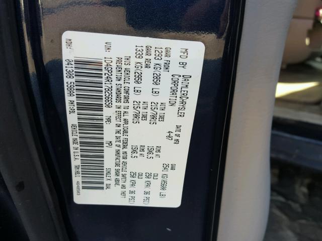 1D4GP24R17B256650 - 2007 DODGE GRAND CARA BLUE photo 10