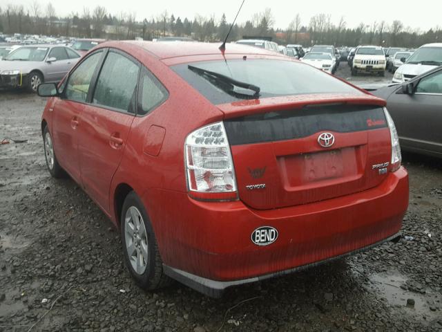 JTDKB20U083450212 - 2008 TOYOTA PRIUS RED photo 3