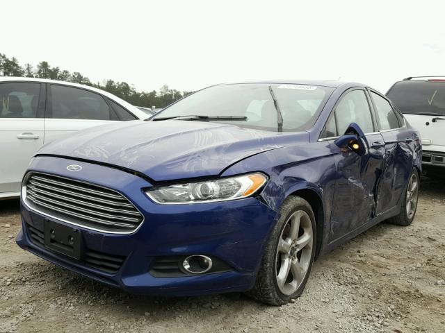 3FA6P0H79FR166152 - 2015 FORD FUSION SE BLUE photo 2