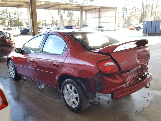 1B3ES56C64D554349 - 2004 DODGE NEON SXT BURGUNDY photo 3