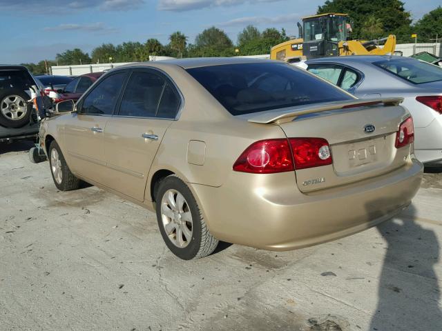 KNAGE123885210273 - 2008 KIA OPTIMA LX BEIGE photo 3