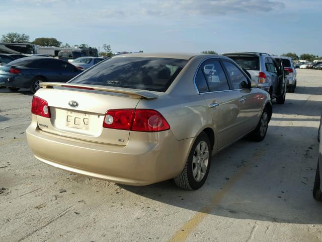 KNAGE123885210273 - 2008 KIA OPTIMA LX BEIGE photo 4