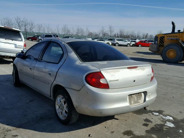 1B3ES46C1YD723323 - 2000 DODGE NEON BASE SILVER photo 3