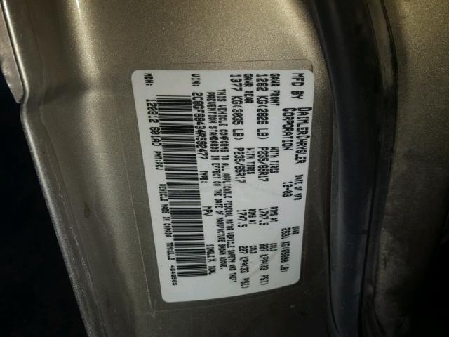 2C8GF68434R592477 - 2004 CHRYSLER PACIFICA GOLD photo 10