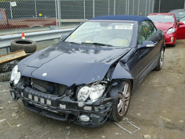 WDBTK56G26T071358 - 2006 MERCEDES-BENZ CLK 350 BLUE photo 2