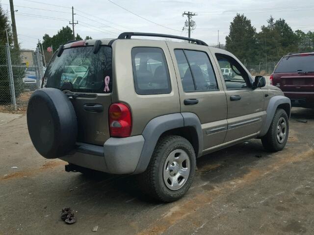 1J4GK48K24W329396 - 2004 JEEP LIBERTY SP TAN photo 4