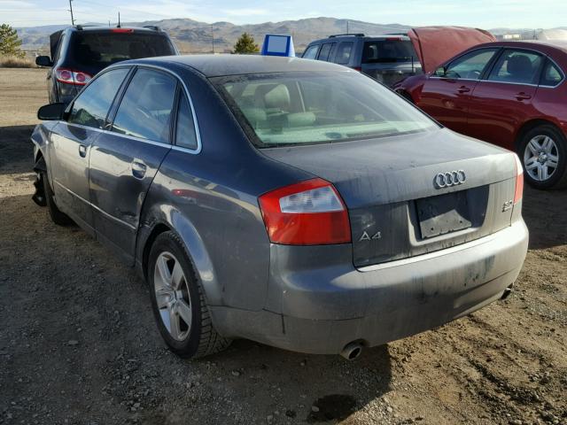 WAULT68E32A310807 - 2002 AUDI A4 3.0 QUA GRAY photo 3