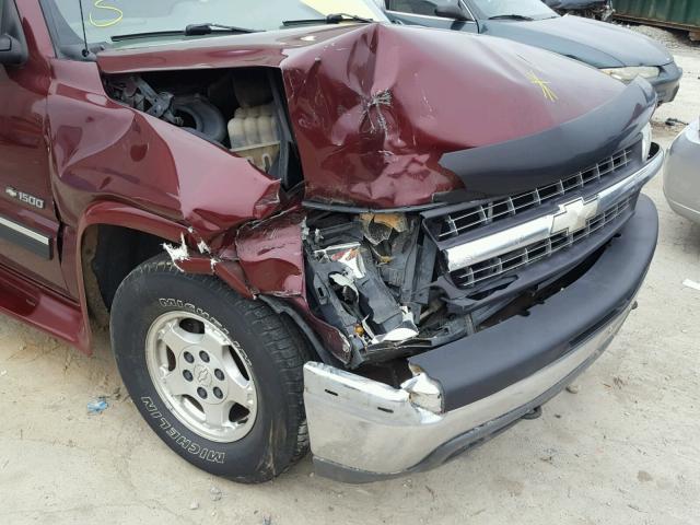 2GCEC19V0Y1182218 - 2000 CHEVROLET SILVERADO BURGUNDY photo 9