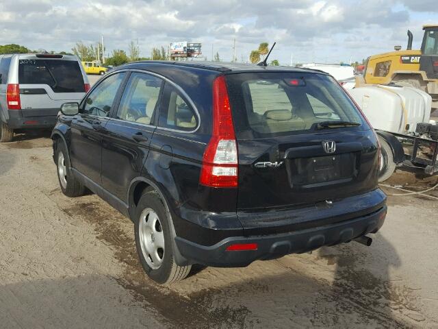 5J6RE38339L031693 - 2009 HONDA CR-V LX BLACK photo 3