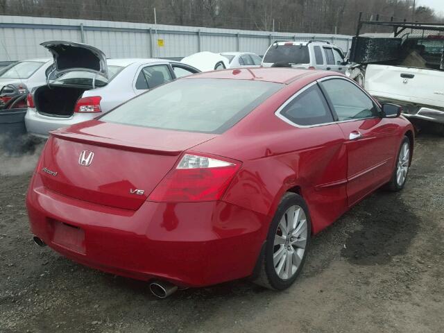 1HGCS22848A006865 - 2008 HONDA ACCORD EXL RED photo 4