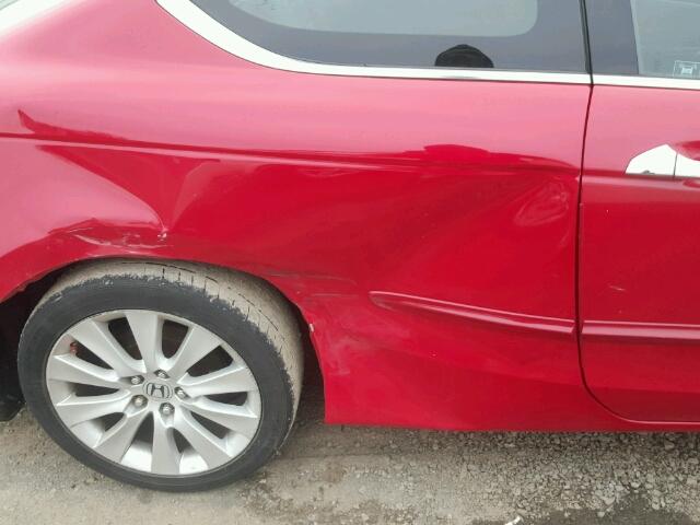 1HGCS22848A006865 - 2008 HONDA ACCORD EXL RED photo 9