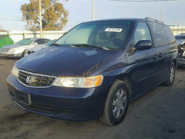 5FNRL18874B144358 - 2004 HONDA ODYSSEY EX BLUE photo 2