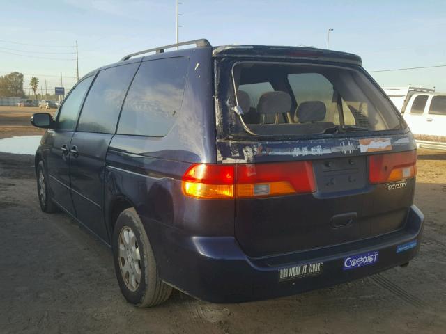 5FNRL18874B144358 - 2004 HONDA ODYSSEY EX BLUE photo 3