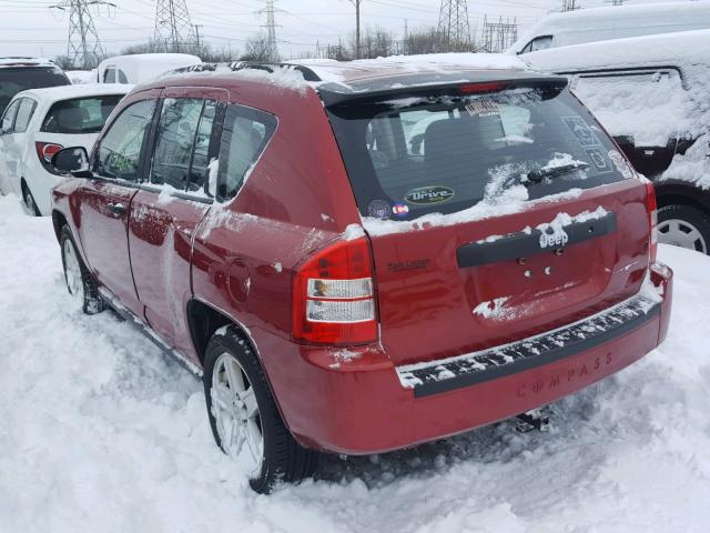 1J8FT47W27D197641 - 2007 JEEP COMPASS RED photo 3