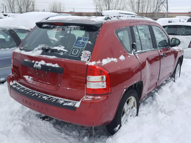 1J8FT47W27D197641 - 2007 JEEP COMPASS RED photo 4