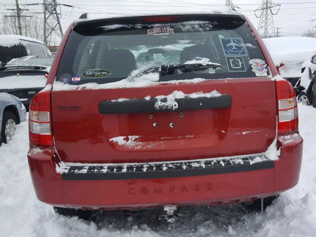 1J8FT47W27D197641 - 2007 JEEP COMPASS RED photo 9