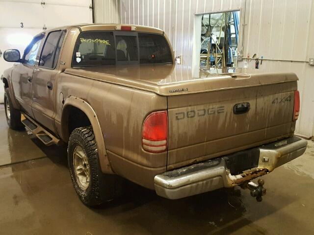 1B7GG2AN0YS754614 - 2000 DODGE DAKOTA QUA BROWN photo 3