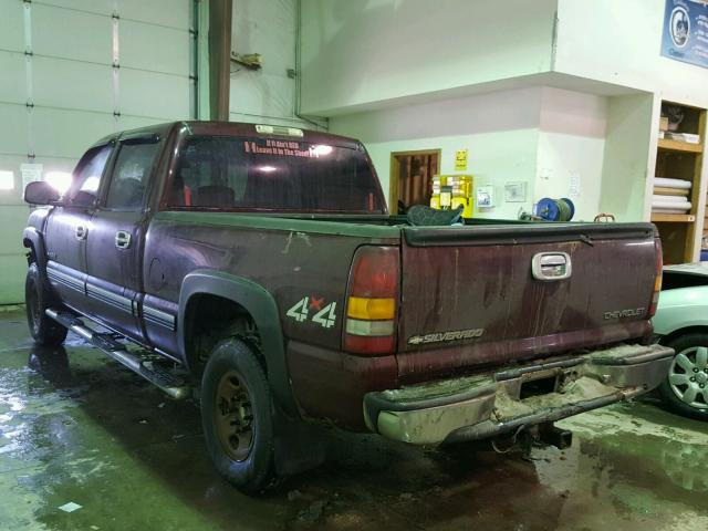 1GCGK13UX2F122281 - 2002 CHEVROLET SILVERADO MAROON photo 3