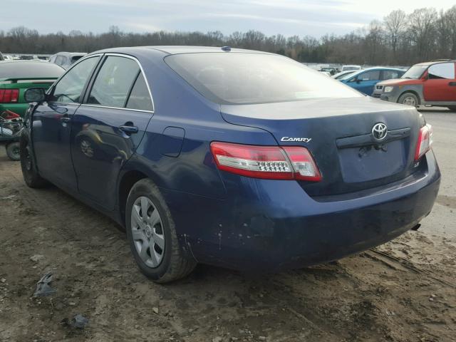 4T1BF3EK9BU728362 - 2011 TOYOTA CAMRY BASE BLUE photo 3