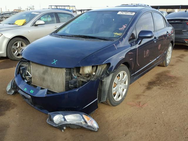 1HGFA16559L029457 - 2009 HONDA CIVIC LX BLUE photo 2