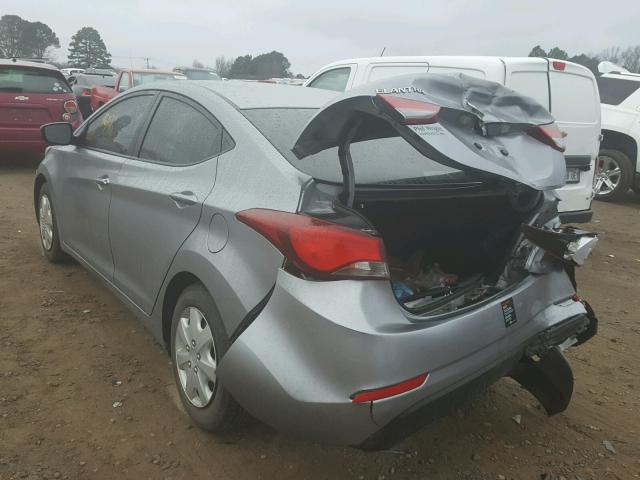 5NPDH4AE3GH676080 - 2016 HYUNDAI ELANTRA SE GRAY photo 3