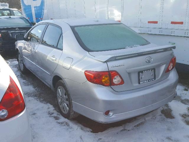 2T1BU4EE7AC237200 - 2010 TOYOTA COROLLA BA SILVER photo 3