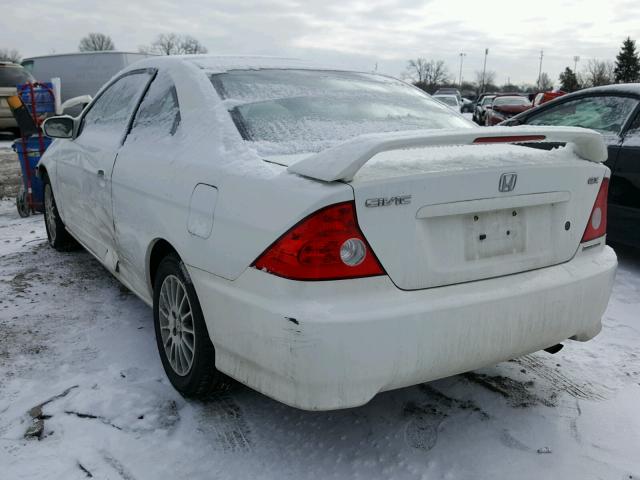 1HGEM22925L078787 - 2005 HONDA CIVIC EX WHITE photo 3