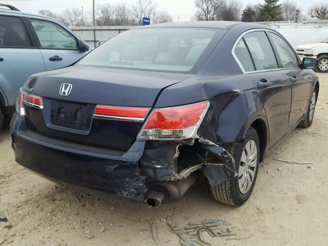 1HGCP2F33CA043771 - 2012 HONDA ACCORD LX BLUE photo 4