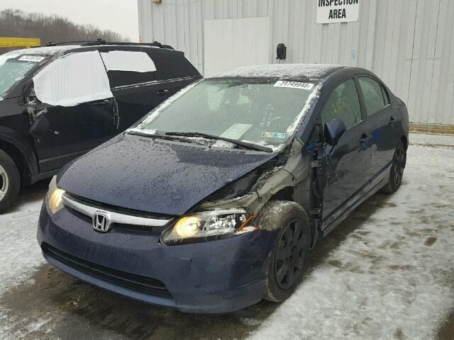 1HGFA16508L049128 - 2008 HONDA CIVIC LX BLUE photo 2