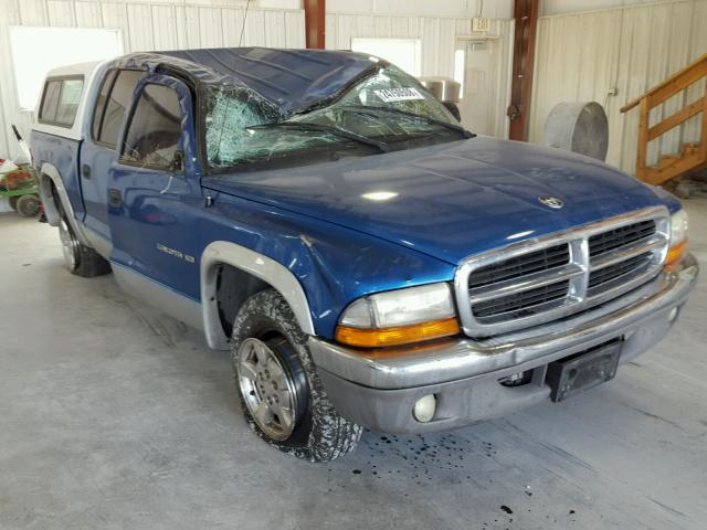 1B7GL2AN61S184300 - 2001 DODGE DAKOTA QUA BLUE photo 1