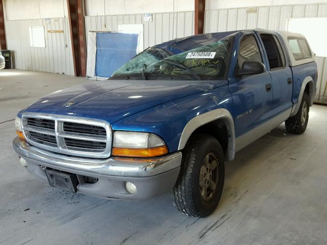 1B7GL2AN61S184300 - 2001 DODGE DAKOTA QUA BLUE photo 2