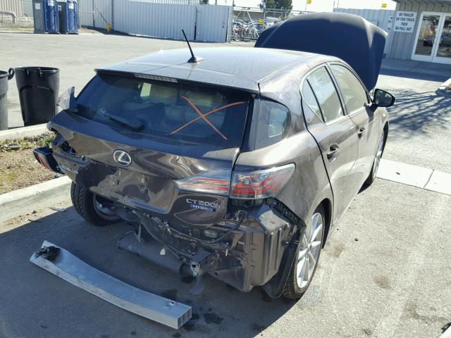 JTHKD5BH9D2135127 - 2013 LEXUS CT 200 MAROON photo 4